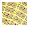 Paper Labels Thank You Red Heart Scroll Regency Gift Hand Made Craft Stickers