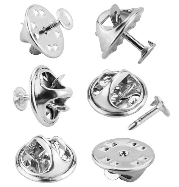 Butterfly Clutch Clips with Stud Pin Badge Backs Lapel Brooch Clasp