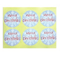 Round Labels 'Merry Christmas' Snowflake Gift Seal Christmas Present Stickers