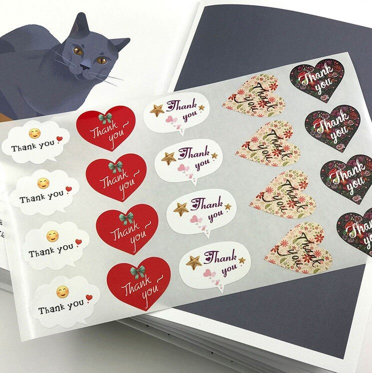 Sticker Label 'Thank You' Gift Sticky Seal Gift Craft Sealing Stickers