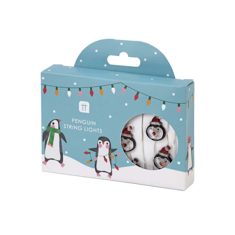 Christmas Santa Penguin Parade Sprout LED Table String Lights Garland 3 Metre - Penguin Parade LED Lights