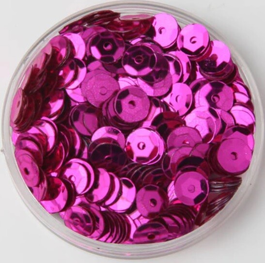 550 / 1200 Round 5mm Loose Sequin Sewing Trim Costume Sequins Craft - 36 COLOURS - Fuchsia