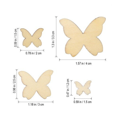 Wooden Butterfly Shape Craft Butterflies Embellishments Scrapbook Decoration