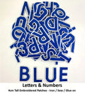 Blue Letter Number Patch Iron on Sew on Alphabet Embroidered Letters Patches