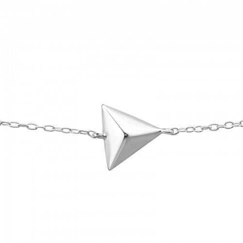 925 Sterling Silver Triangle Spiritual Strength Bracelet & Gift Bag