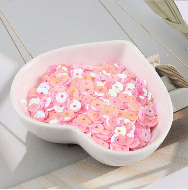 550 / 1200 Round 5mm Loose Sequin Sewing Trim Costume Sequins Craft - 36 COLOURS - AB Pink