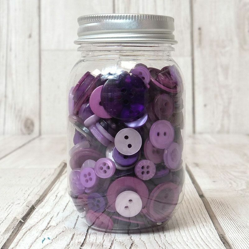 Jar of Buttons Assortment Button Button It! Craft Scrapbook Cardmaking Hunkydory