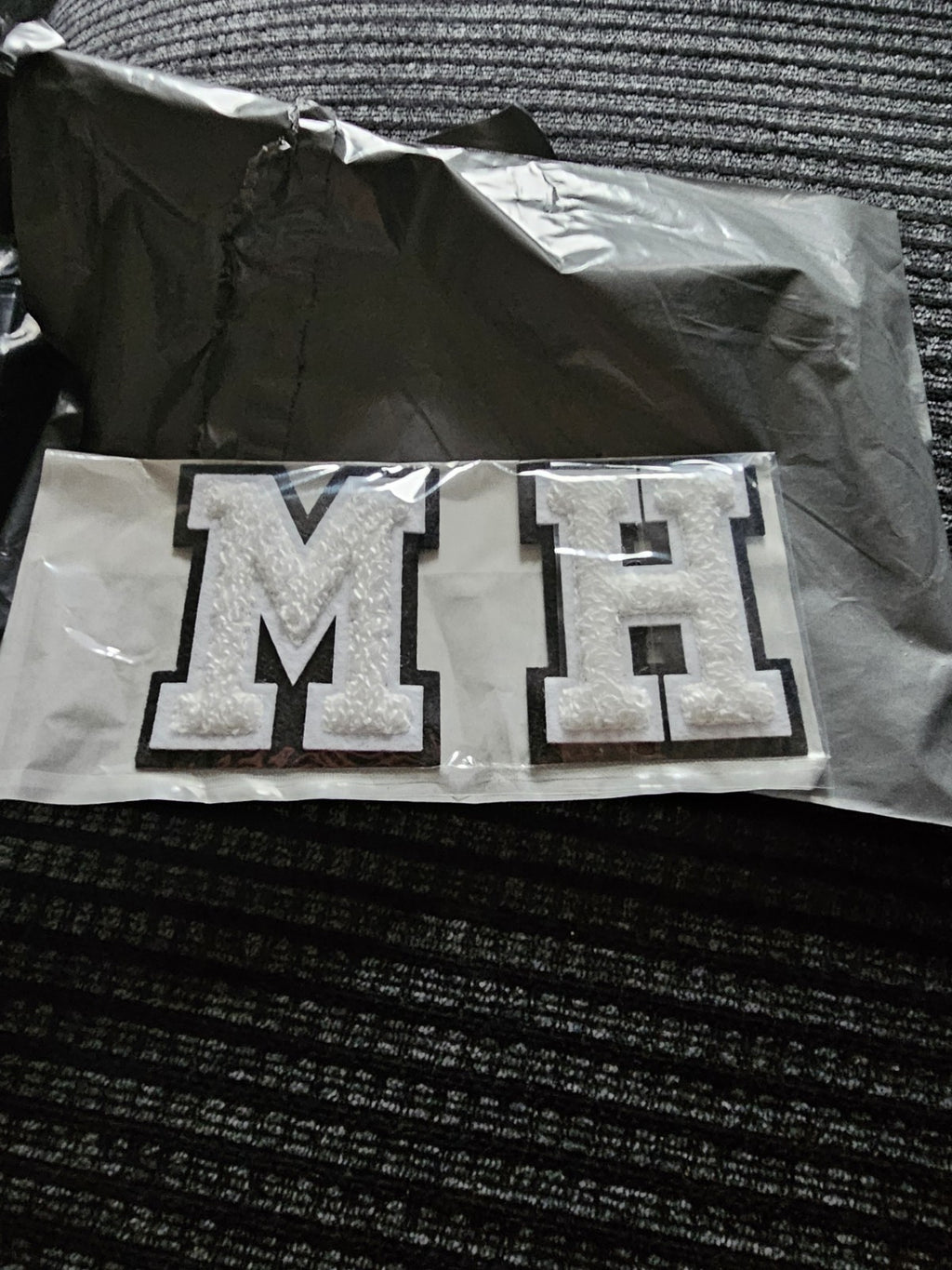 Large 3D White Varsity Chenille Patch Letter Patches Iron Sew on Alphabet 7cm