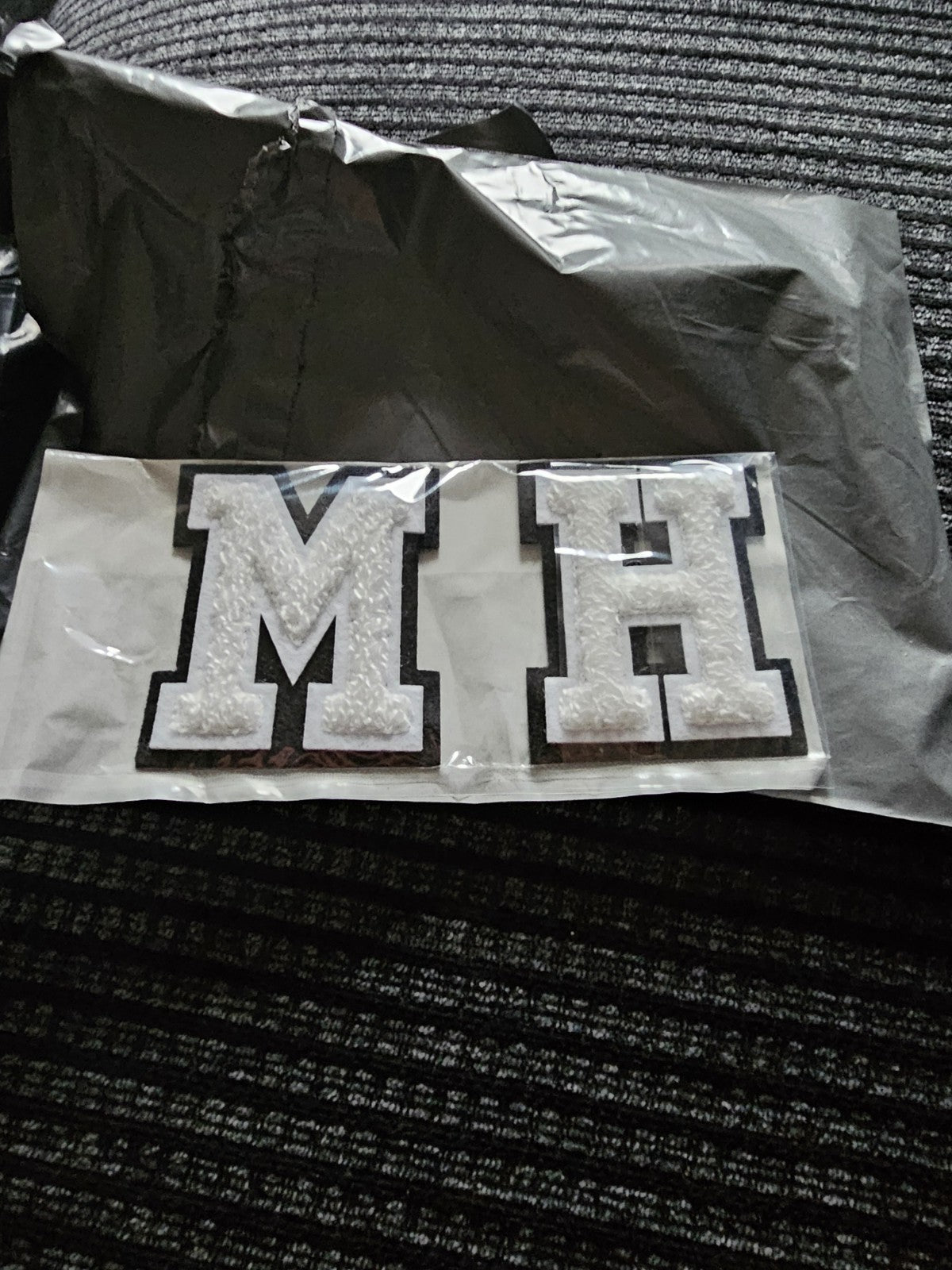 Large 3D White Varsity Chenille Patch Letter Patches Iron Sew on Alphabet 7cm