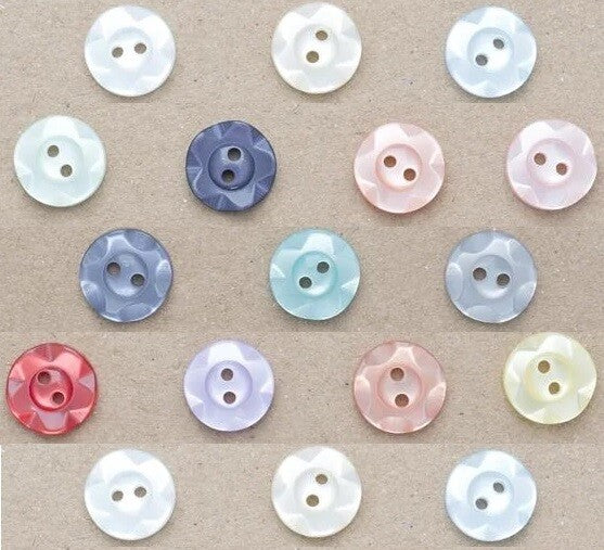 Fruit Gum Baby Buttons Dished Edge 11mm 14mm 16mm Dish Edged Button
