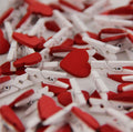 Mini Wooden White Pegs with Red Hearts Craft Wedding Hanging Photo Clips Wood
