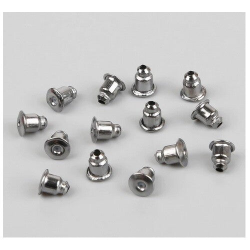 Earring Backs Stopper Craft Replacement Jewellery Spares - Various Quantities - Antique Silver