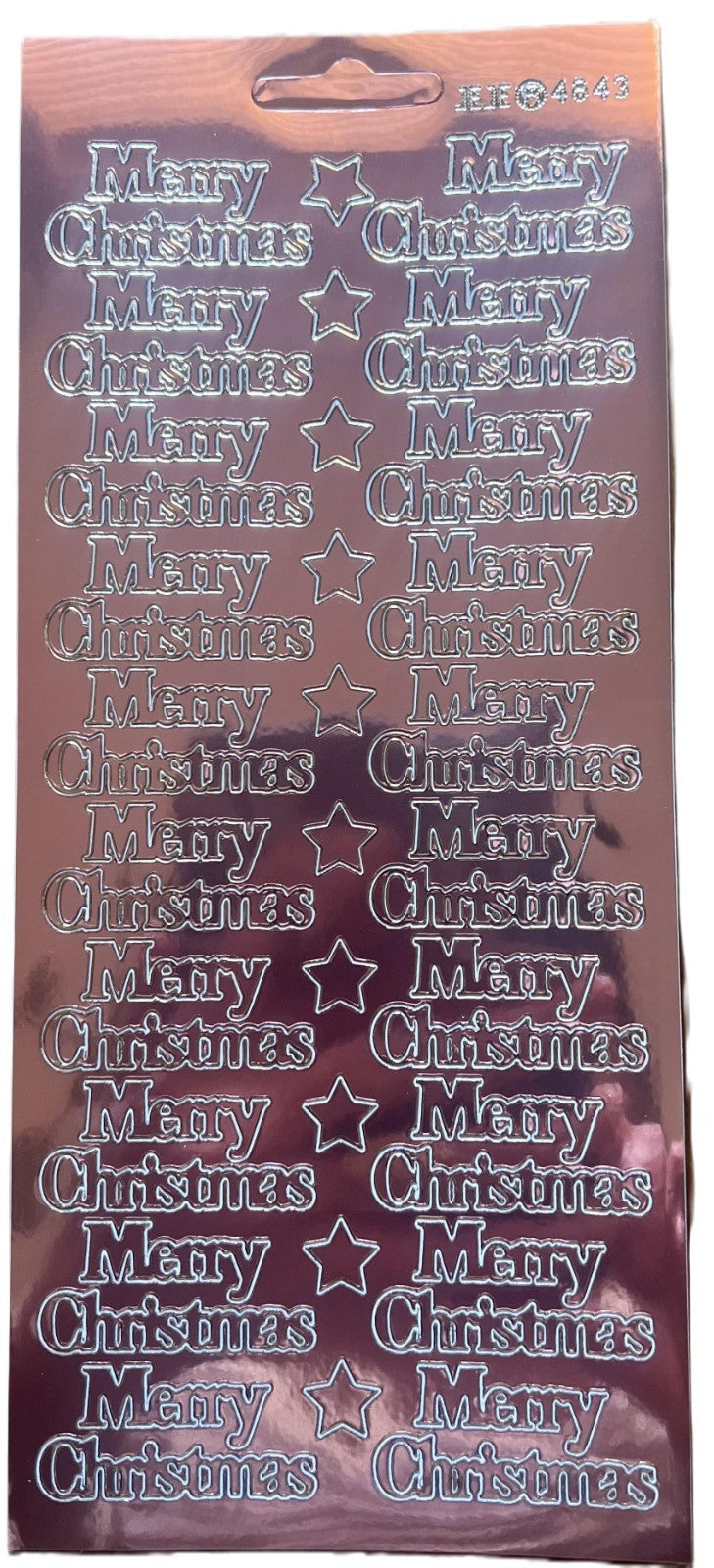 Mirror Shine Merry Christmas Peel Off Sticker Card Making Craft Stickers - Salmon