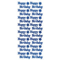 Happy Birthday Diamond Sparkle Peel Off Sticker Card Making Craft Stickers - Blue