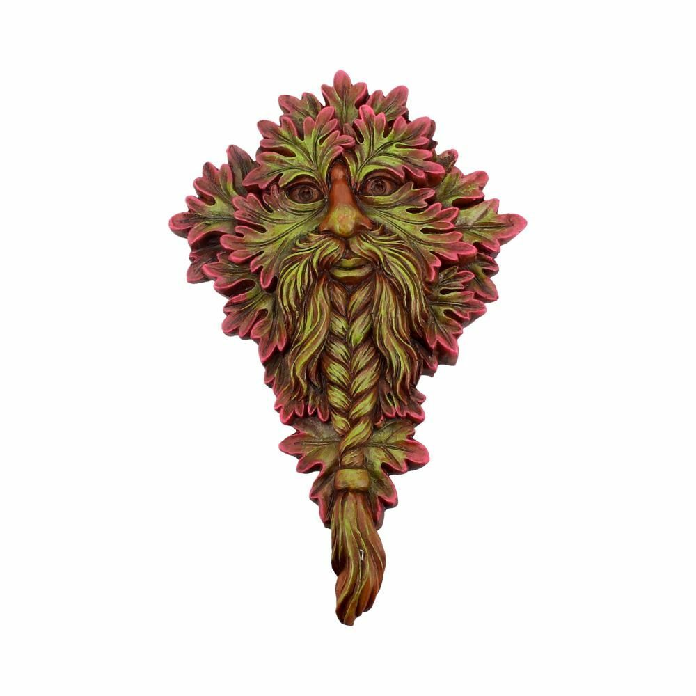 Green Man Wall Plaques Wall Art Garden Decor Tree Spirit Man Of The Forest Pagan - Mabon Wisdom 21.5cm
