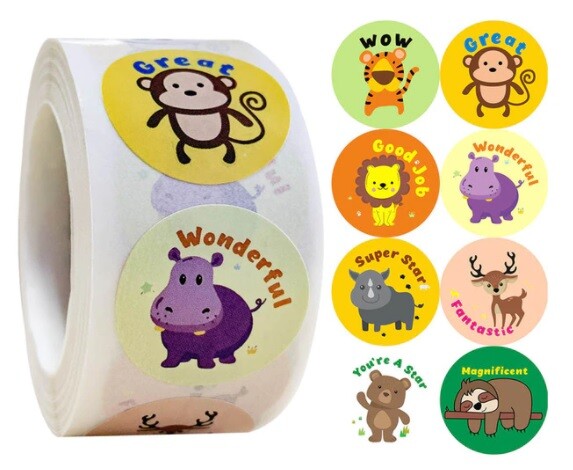 Kids Reward Stickers Labels Well Done Children's School Teachers & Nursery 25mm - Design 20