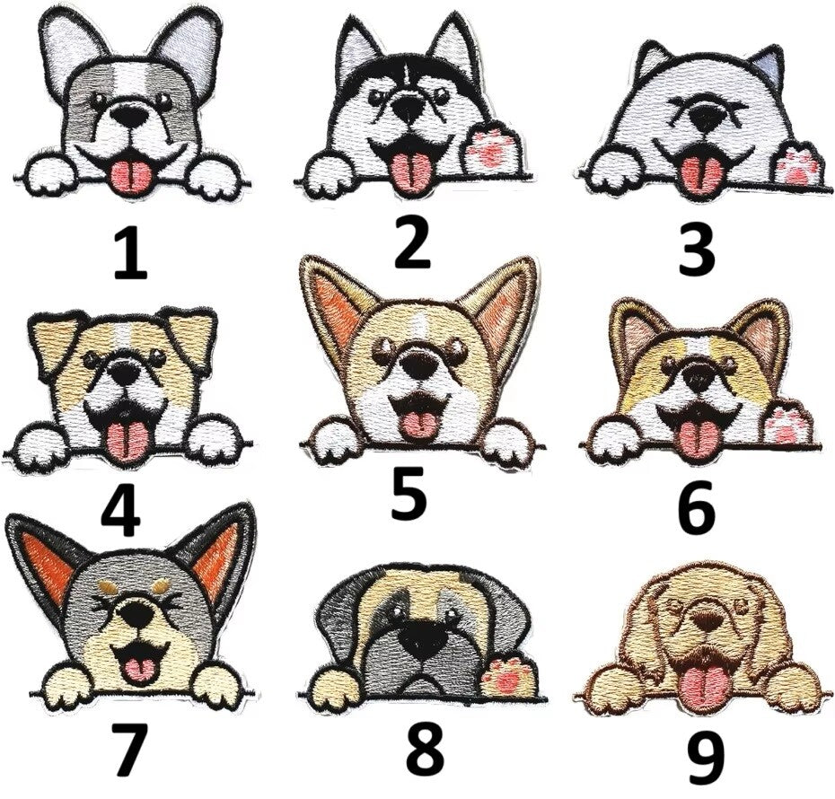 Dog Patch Embroidered Patches Puppy Pooch Iron on Applique Customise Clothing