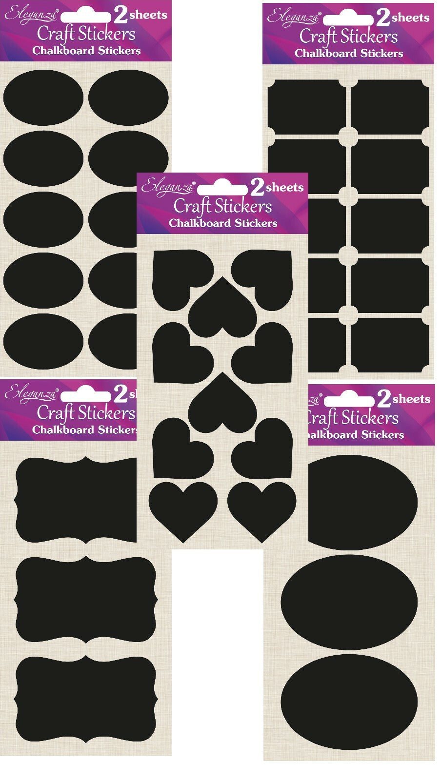 Self Adhesive Chalkboard Stickers Blackboard Labels Heart Rectangle Oval