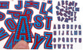 Blue & Red Letter Patch Iron or Sew on Alphabet Embroidery Customise Clothing