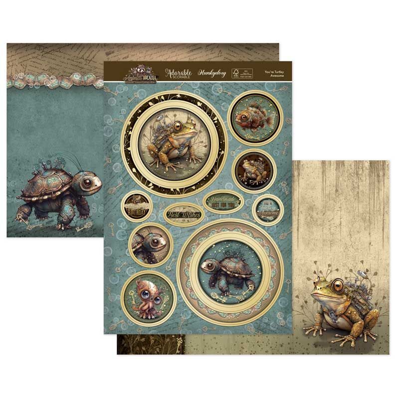Hunkydory Greeting & Birthday Card Making Kits Luxury Topper Set Pack Toppers - You're Turtley Awesome