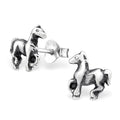 925 Sterling Silver Horse Pony Stud Earrings 9x9mm & Gift Box #13
