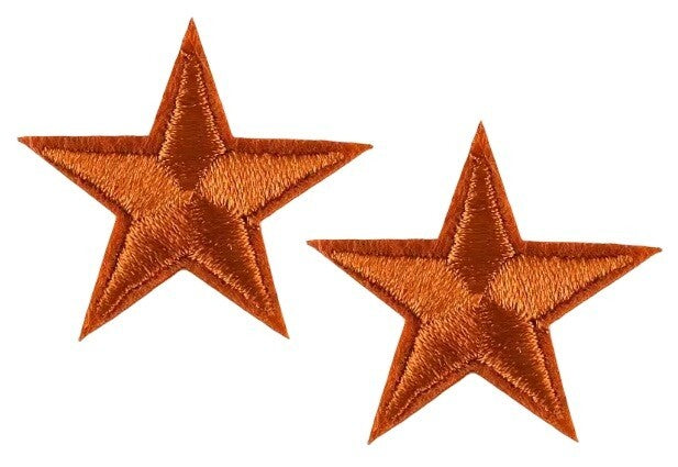2 Brown Star Patches Iron On Sew On Stars Patch Embroidered Applique Badges