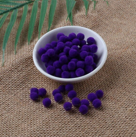 Craft Pom Poms Size 8mm Many Colour Options & Pack Sizes Pom Pom Art & Craft - Dark Purple