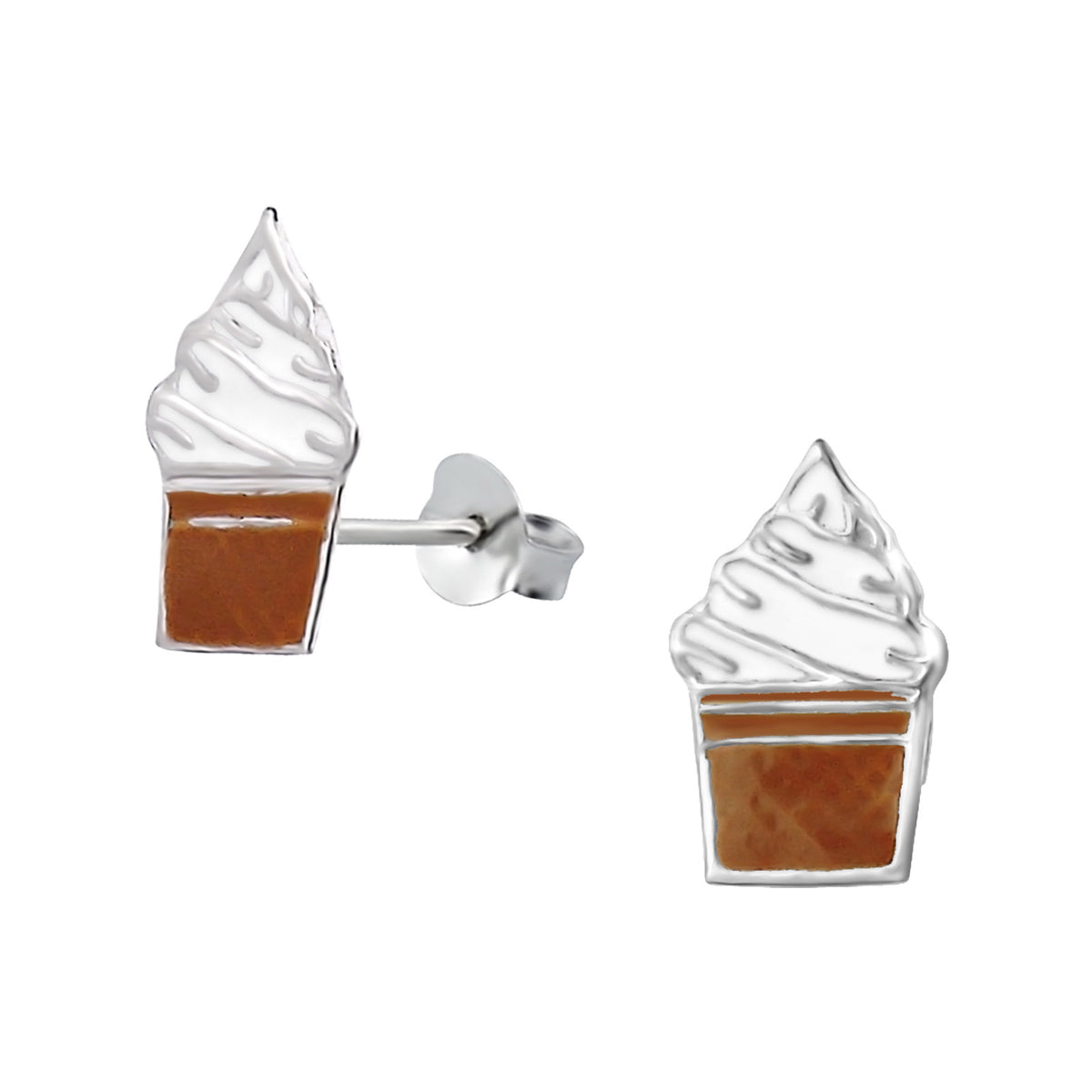 925 Sterling Silver & Ice Cream Ice Lolly Kawaii Stud Earrings & Gift Box
