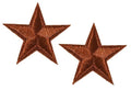 2 Dark Brown Star Patches Iron On Sew On Stars Patch Embroidered Applique Badges