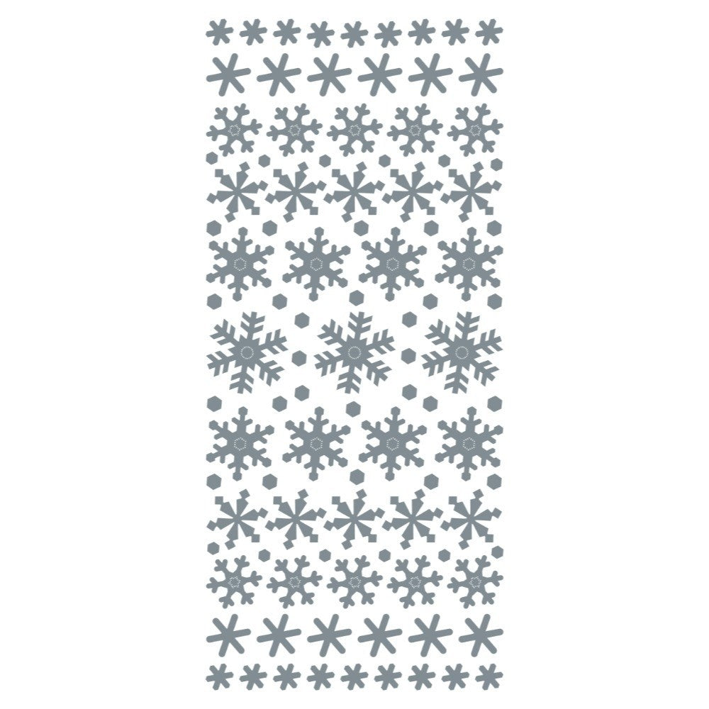 Snowflake Christmas Mirror Shine Peel Off Sticker Card Making Craft Stickers - Silver Mirror