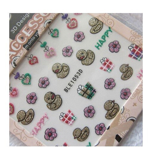 Nail Decals Nail Art Transfers Stickers Easter Egg Bunny Chick Ducks Spring
