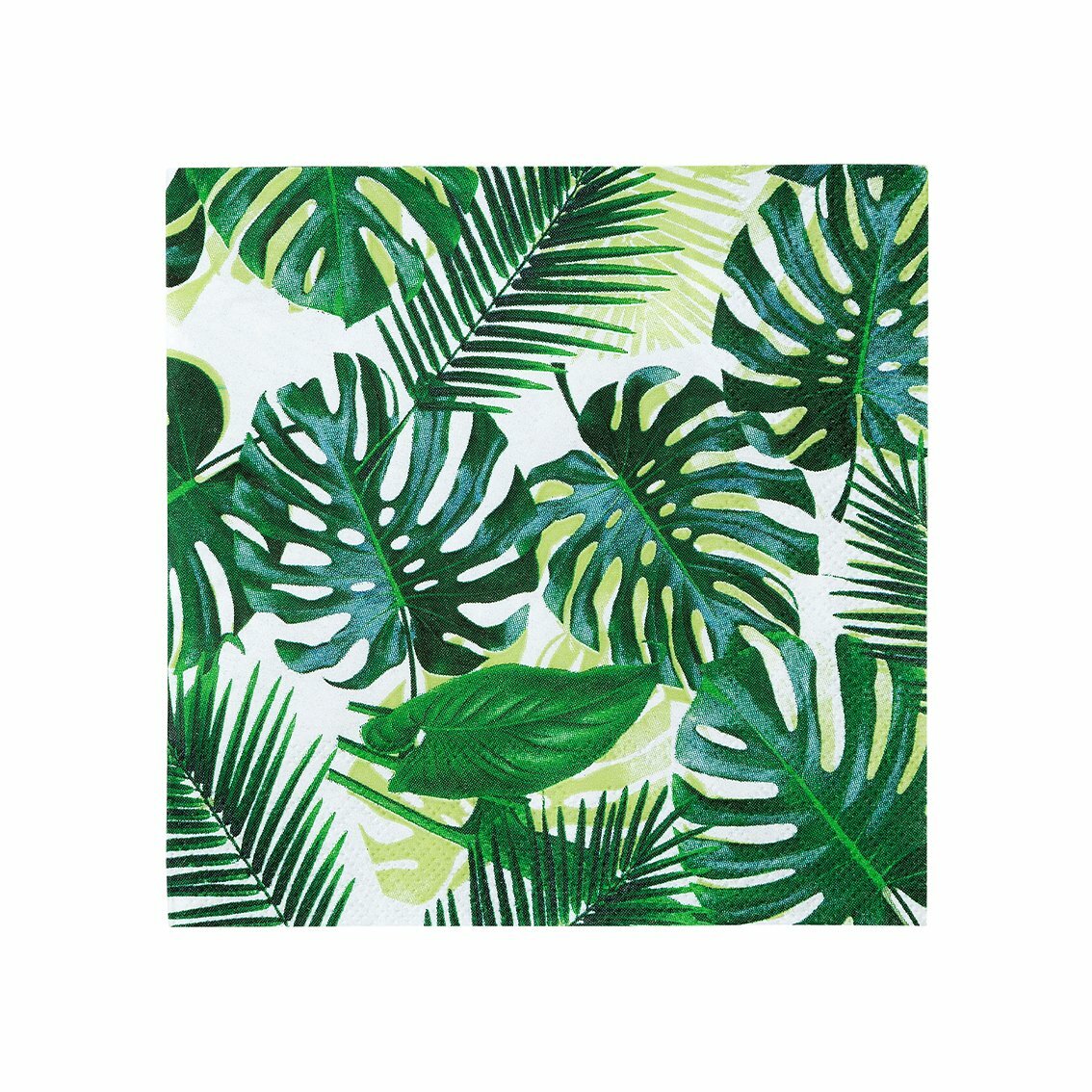 Paper Napkins Party Table Decorations Set Tropical Bunny Alice in Wonderland - Tropical Fiesta Palm Leaf Cocktail Napkins 20 Pack