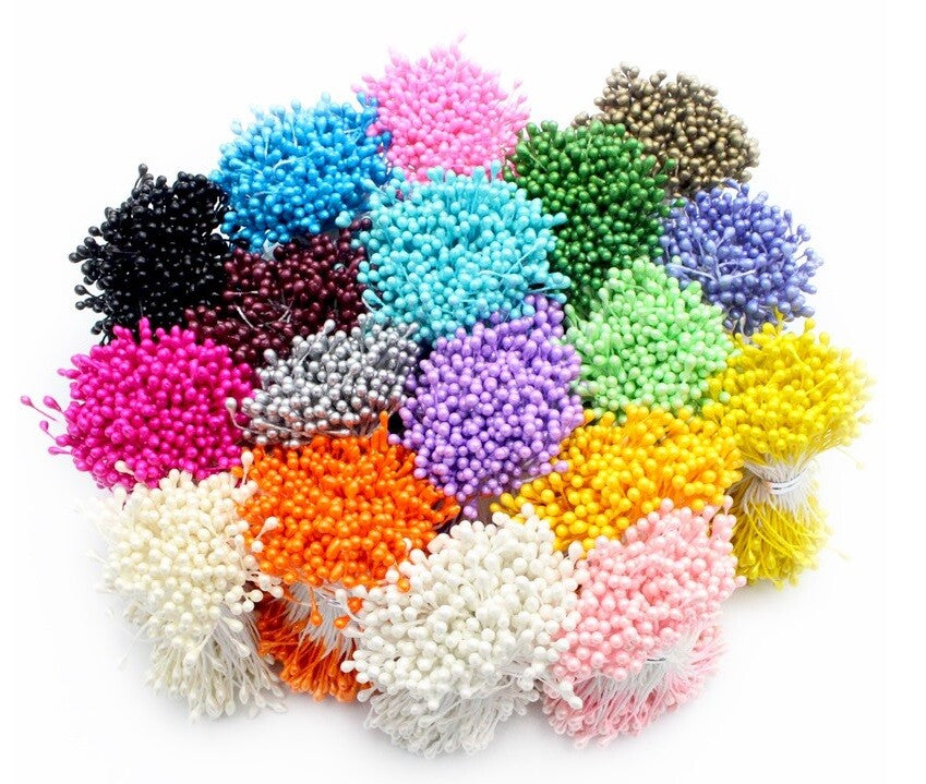 Artificial Flower Stamen Double Head Eco Friendly Wedding Floral Craft - 3mm