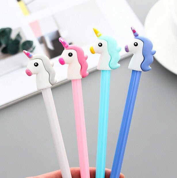 Unicorn Black Ink Pens Horse Pen Kawaii School Stationery Gift #2