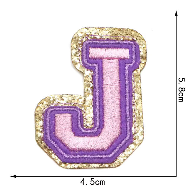 3D Gold & Coloured Patch Embroidered Letter Patches Iron on Alphabet 6cm
