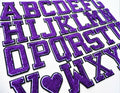 3D Purple Varsity Chenille Patch Letter Patches Iron Sew on Alphabet 5cm