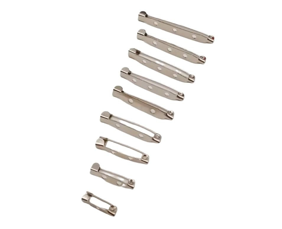Steel Brooch Back Pins 15mm 20mm 25mm 30mm 35mm 40mm Bar Pin Badge - 40mm