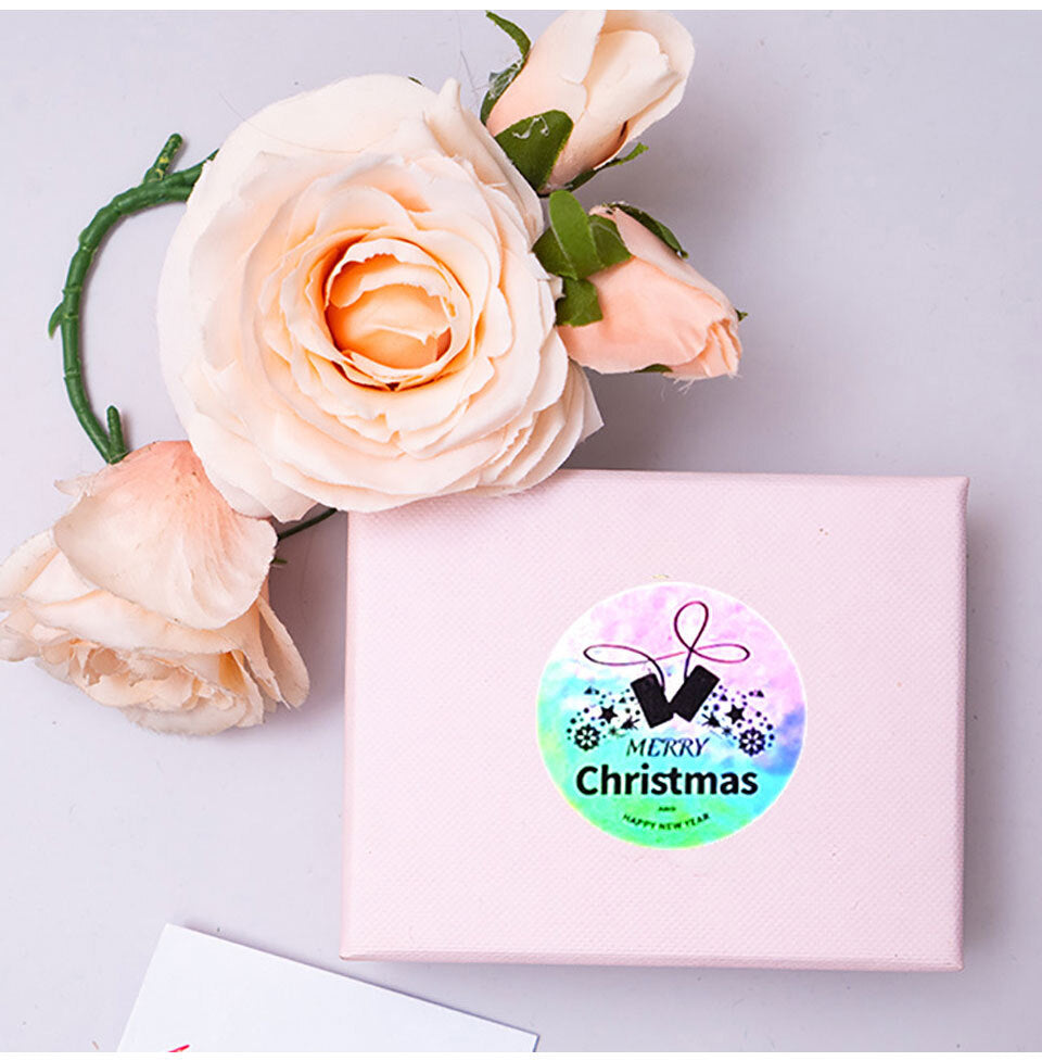 Merry Christmas Xmas Hologram Labels Stickers Gift Craft Sticker 2.5cm