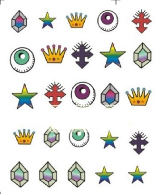 Nail Art Decals - Unicorn Cartoon Cute Water Transfers Kawaii Harajuku - Star and Crown