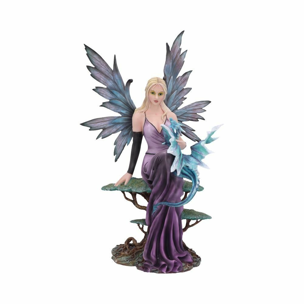 XXL GOTHIC FANTASY FAIRY FIGURINE WITH DRAGON ELVIE SPRING FAIRY - NEMESIS NOW