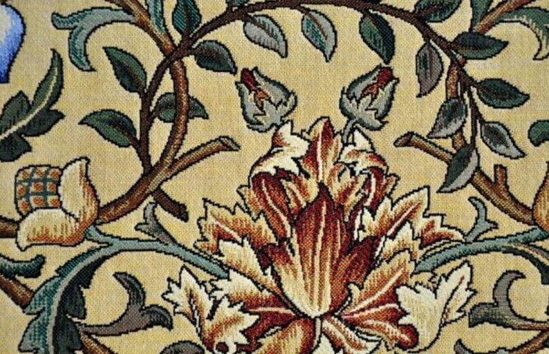 Tree of Life Loom Woven Tapestry William Morris 88 x 68 cm Dark Blue