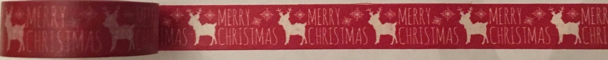 Reindeer Penguin Red Christmas Wrap Tape Wrapping Paper Adhesive Washi Tape - Reindeer