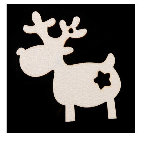 Reindeer & Star - Xmas Wooden Blanks Christmas Craft Gift Tags Decoration 1/5/10
