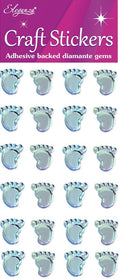 It's a Boy It's a Girl Baby Shower Gender Reveal 3D Stickers Craft Self Adhesive - Blue Footprint