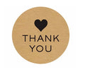 Round Sticky Labels 'Thank You' Heart Gift Craft Stickers Label Seals 2.5cm