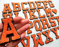 3D Orange Varsity Chenille Patch Letter Patches Iron Sew on Alphabet 5cm