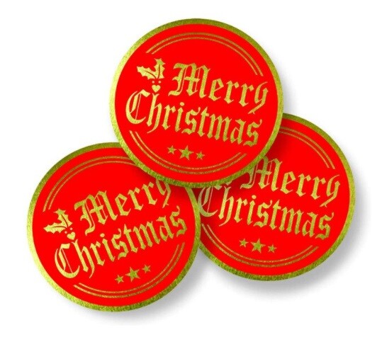 Merry Christmas Xmas Stickers Gift Food Seal Homemade Present Craft 2.5cm