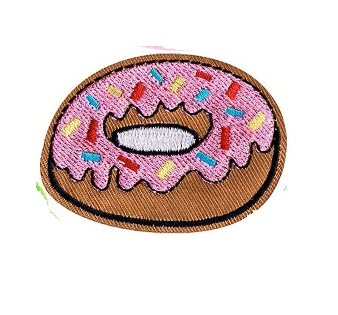 Cupcake Embroidery Patch Cake Patches Iron on / Sew / Glue Embroidered Cakes - Large Donut