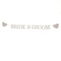 Bride and Groom White Wooden Wood Garland Sass and Belle 90cm Long