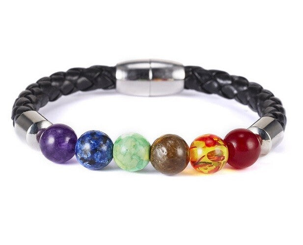 7 Chakra Beads Rainbow Bracelet Positive Energy Spiritual Healing Reiki Gift